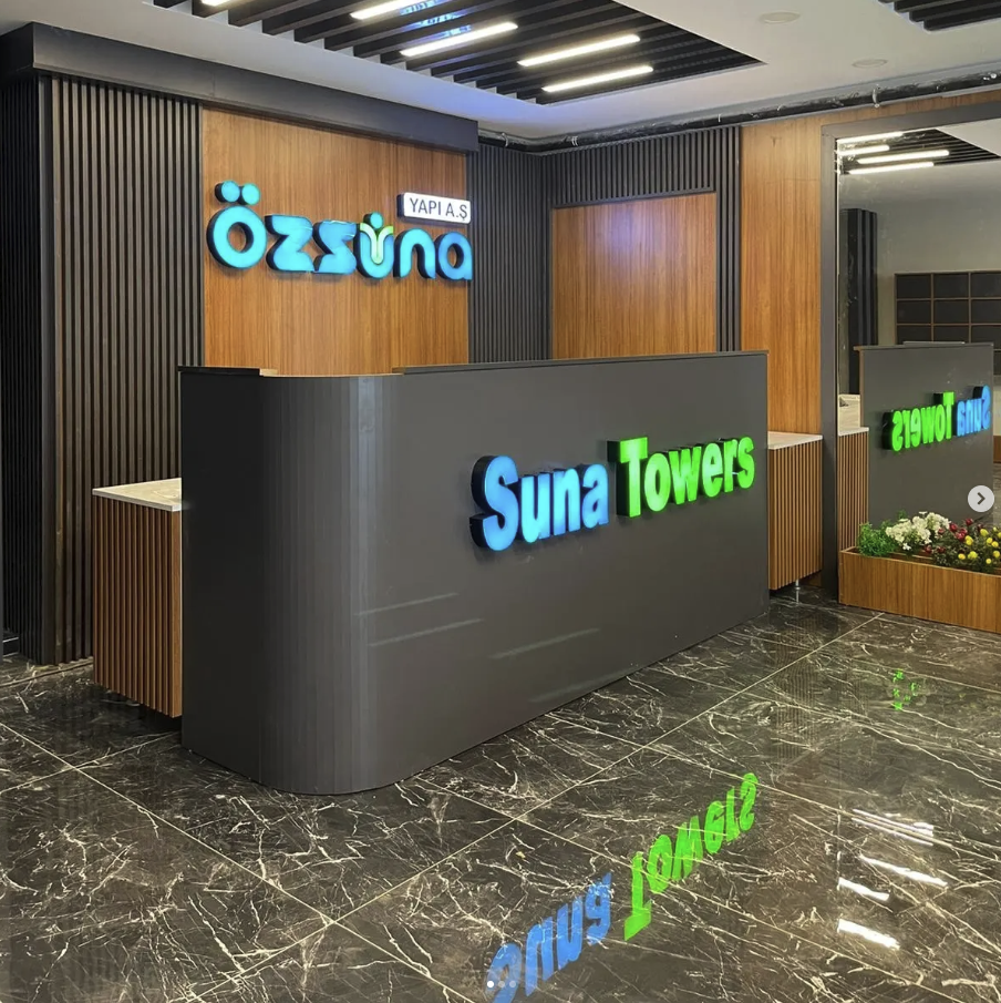 Suna Towers Resepsiyon Kutu Harf
